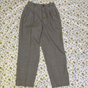 Lauren Ralph Lauren 100% Wool Black and White Houndstooth Dress Pants High-waist